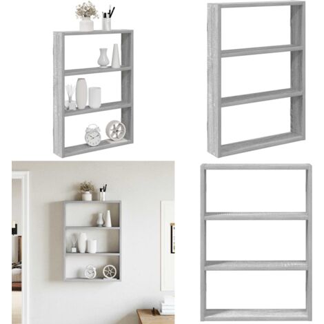 Mensola a Muro Grigio Sonoma 43x9x60 cm in Truciolato - Truciolato - Archiviazione