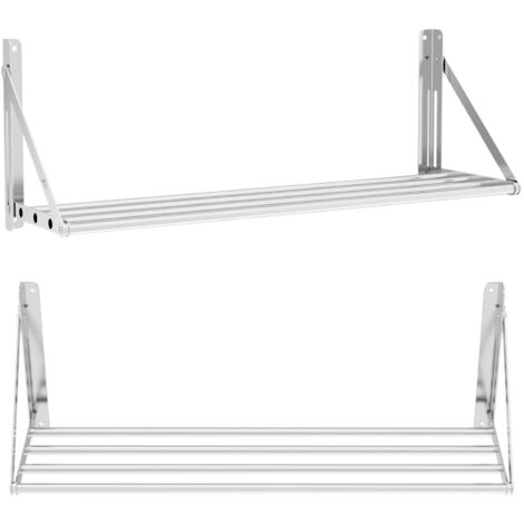 Mensola a muro pieghevole in acciaio inox, portata fino a 40 kg, dimensioni 100 x 30 cm.