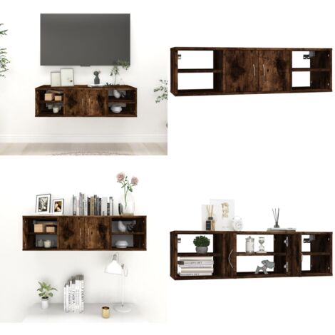 Mensola a Muro Rovere Fumo 102x30x29 cm Legno Multistrato - Mensola in legno - Mensola in legno multistrato