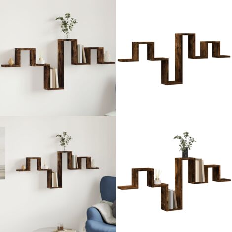 Mensola a Muro Rovere Fumo 104,5x10x43 cm Legno Multistrato - Scaffale a muro - Stoccaggio a parete