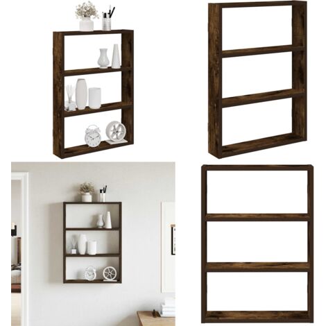 Mensola a Muro Rovere Fumo 43x9x60 cm in Truciolato - Truciolato - Archiviazione