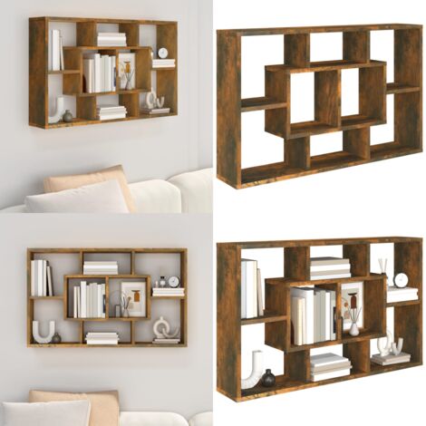 Mensola a Muro Rovere Fumo 85x16x52,5 cm in Legno Multistrato - Scaffale da parete - Armadio a muro