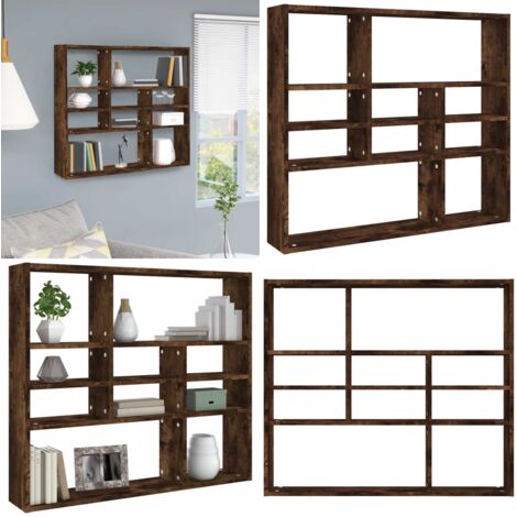 Mensola a Muro Rovere Fumo 90x16x78 cm in Legno Multistrato - Scaffale a parete - Scaffale in legno