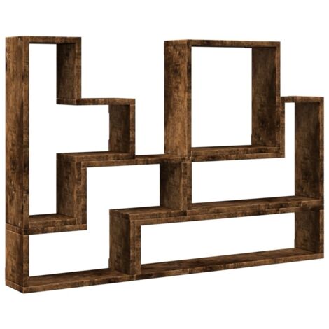 Mensola a Muro Rovere Fumo 96x12x64 cm in Legno Multistrato vidaXL