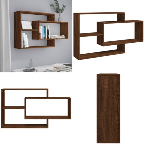 Mensola a Muro Rovere Marrone 104x20x58,5 cm Legno Multistrato - Mensola in legno - Mensola in legno multistrato