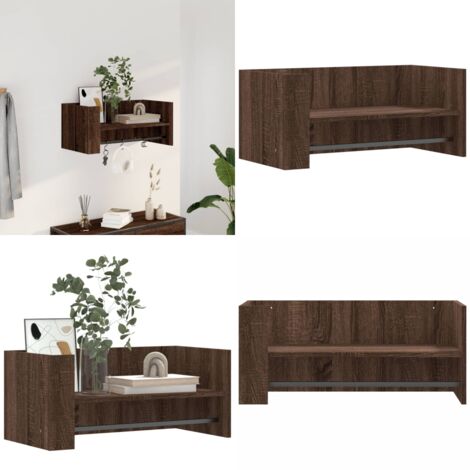 Mensola a Muro Rovere Marrone 70,5x35x30,5 cm Legno Multistrato - Scaffale da parete - Legno multistrato