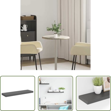 Mensola a muro -  Scaffale a Parete Grigio Lucido 80x23,5x3,8 cm in MDF