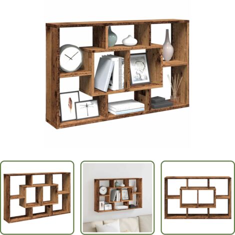 Mensola a muro -  Scaffale a Parete Legno Antico 85x16x52,5 cm Legno Multistrato