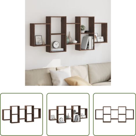 Mensola a muro -  Scaffale a Parete Rovere Marrone 159x18x65 cm in Truciolato
