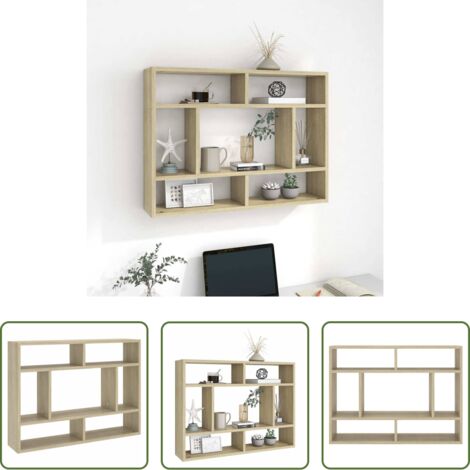 Mensola a muro -  Scaffale a Parete Rovere Sonoma 75x16x55 cm Legno Multistrato