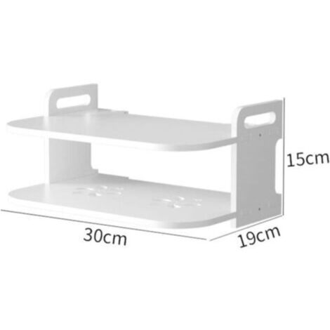 Mensola a muro sospesa 30x19x15 cm – Legno composito spesso e impermeabile – Passacavo per una migliore organizzazione – Supporto per decoder e console di gioco
