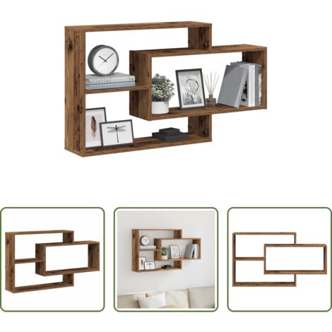 Mensola a parete -  Scaffale a Parete Legno Antico 104x20x58,5 cm in Truciolato