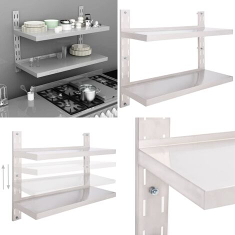 Mensola a Sospensione a 2 Livelli in Acciaio Inox 100x30 cm - Mensola a sospensione - Mensola in acciaio inox