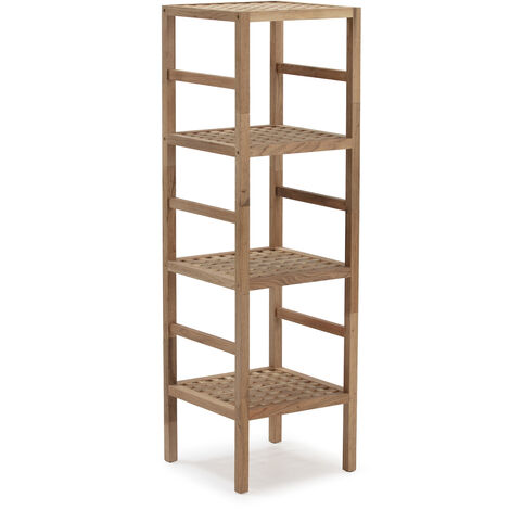 Mensola Alam in legno di noce, alta 117,5 cm con 4 livelli