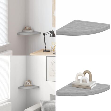 Mensola Angolare Grigio Cemento 35x35x3,8 cm in MDF - Scaffale a muro - Scaffale in MDF