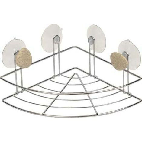 Mensola angolare in metallo su 4 ventose 2 deco - galet - Tendance