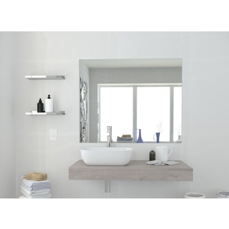 Mensola bagno 100x10 cm rovere chiaro con lavabo da appoggio - Girasole - 100 cm Standard