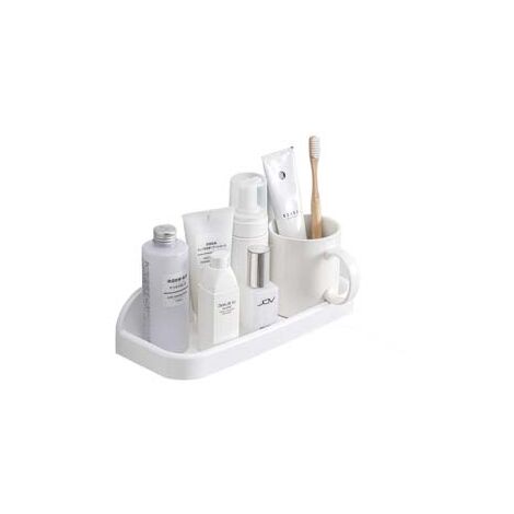 MENSOLA BAGNO RETTANGOLARE IN PP- - mm.294x110x70 - colore bianco - 3 pezzi AGLAIA