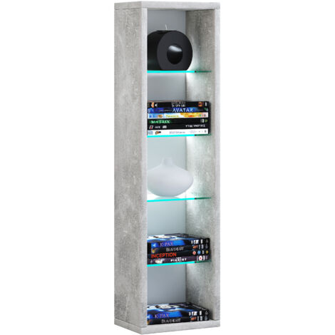 Mensola CD CD CD VCM  Libreria  Stoccaggio  Dimensioni A. 77 x L. 21 x T. 14 cm  Mensola da appoggio - Rasato L (Concrete Optics)