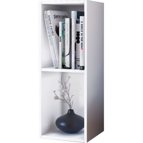 Mensola CD DVD in Legno VCM  Archivio  Dimensioni A. 72 x L. 34 x T. 30 cm  Ripiano Decorazione  Libreria - Mendas 2 Scomparti (Bianco)