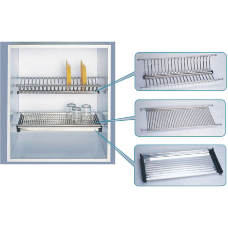 MENSOLA COLAPIATTI ACCIAIO INOX C/VASCH 86 CM- INOX ITALIA- 1,0 coppie