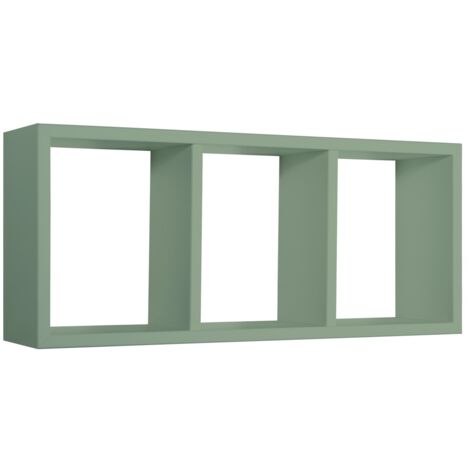 Mensola cubo 3 scomparti scaffale verde acqua soggiorno salotto camera moderno Tristano