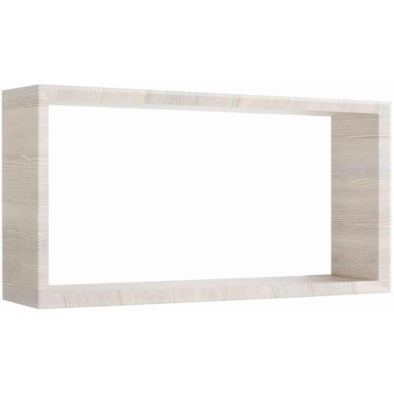 Mensola Cubo da Parete 70x35x15,5 cm in Fibra di Legno Artù Rovere Grigio