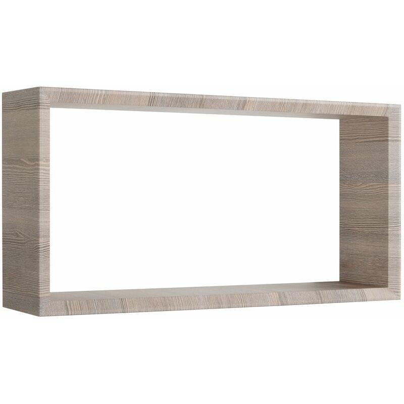 Giordanoshop - Mensola Cubo da Parete 70x35x15,5 cm in Fibra di Legno Artù Rovere Moka