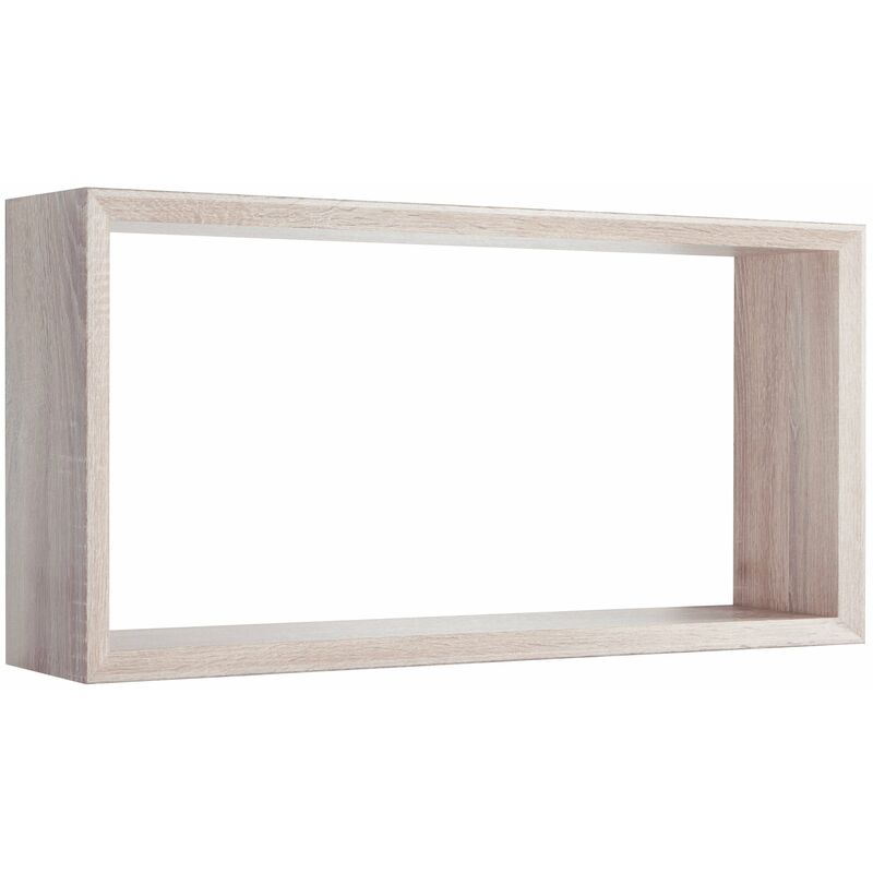 Giordanoshop - Mensola Cubo da Parete 70x35x15,5 cm in Fibra di Legno Artù Rovere Sagerau