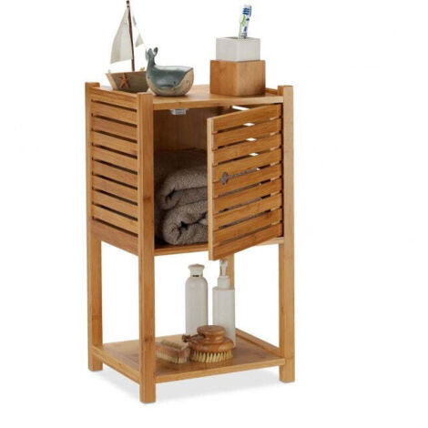 Mensola da bagno in bambu con 3 livelli 8831154