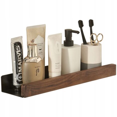 Mensola da bagno per doccia e cucina in legno scuro