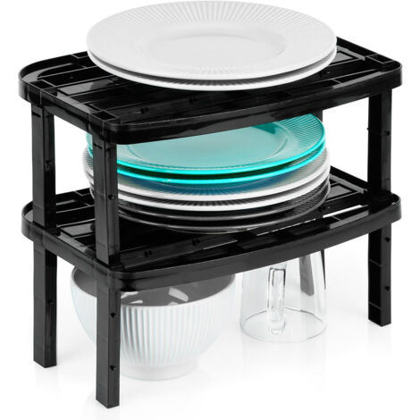 Mensola da cucina nera 31x22x13,5 / 11,5 cm 2 pz.