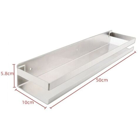 Mensola da doccia in acciaio inox da 50 cm, mensola da parete per bagno, portaoggetti