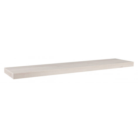 Mensola da Muro, Mensola Tamburata, Scaffale Legno, Mensola da Parete, Walnut White, 100x23x3,8 cm - Minerva