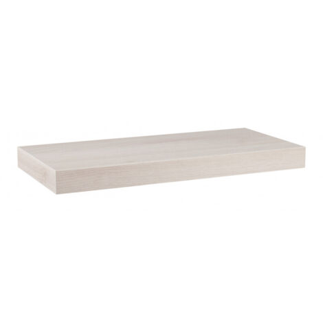 Mensola da Muro, Mensola Tamburata, Scaffale Legno, Mensola da Parete, Walnut White, 50x23x3,8 cm - Minerva