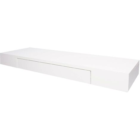 Mensola da muro pensile con cassetto 25x80x8cm  in legno massello vari colori