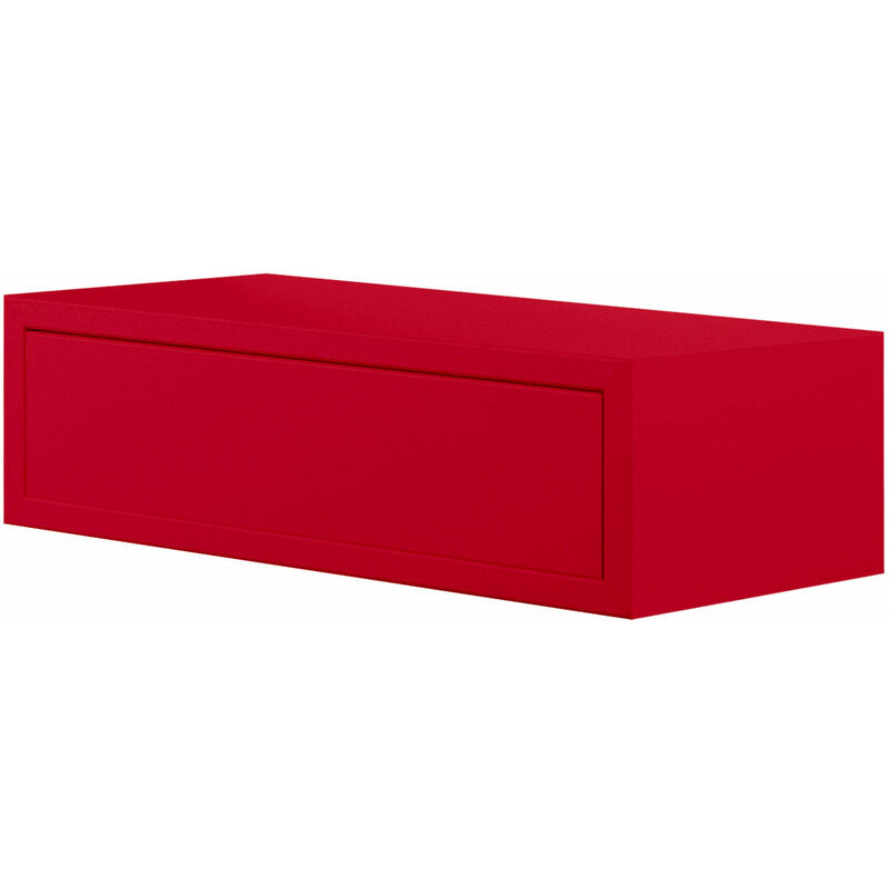 Giordanoshop - Mensola da Parete 1 Cassetto 45x13,4x20 cm in Fibra di Legno Lego Rosso