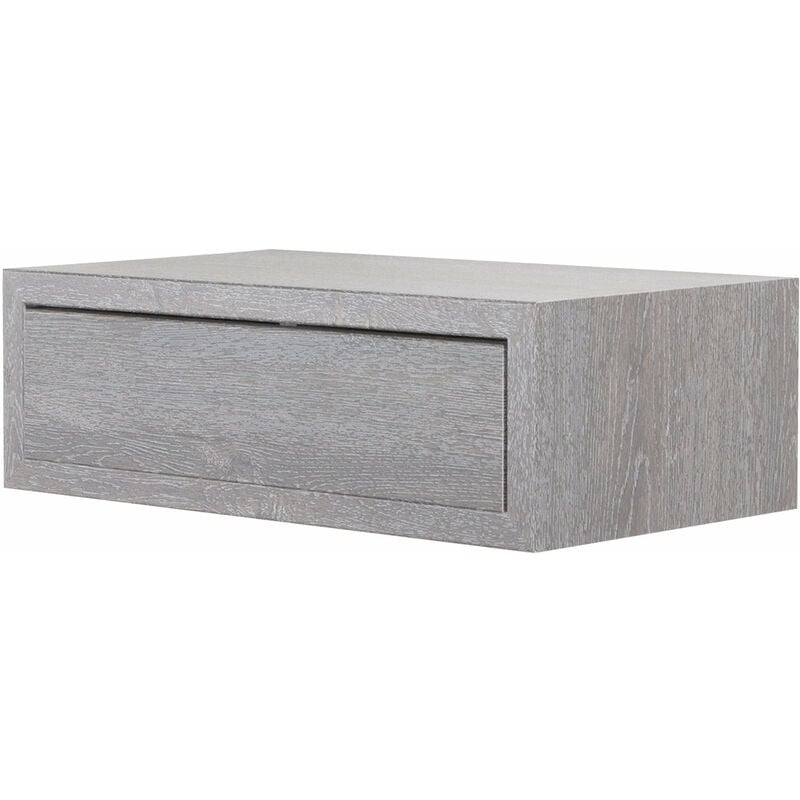 Mensola da Parete 1 Cassetto 45x13,4x23,7 cm in Fibra di Legno Lego Maxi Rovere Grigio New