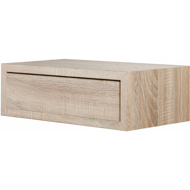 Mensola da Parete 1 Cassetto 45x13,4x23,7 cm in Fibra di Legno Lego Maxi Rovere Sagerau