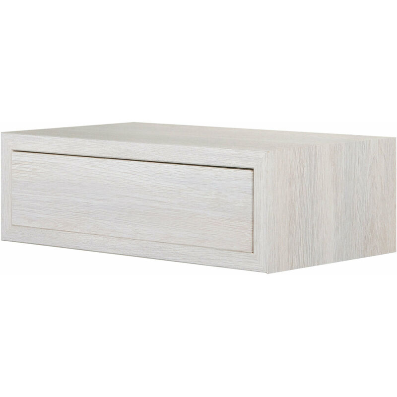 Mensola da Parete 1 Cassetto 45x13,4x23,7 cm in Fibra di Legno Lego Maxi Rovere Sbiancato