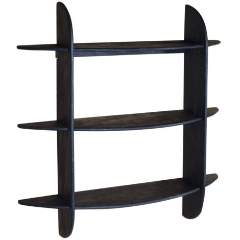 Mensola da Parete 3 Ripiani 100x23x100 cm in Legno di Mango Westwood Nero