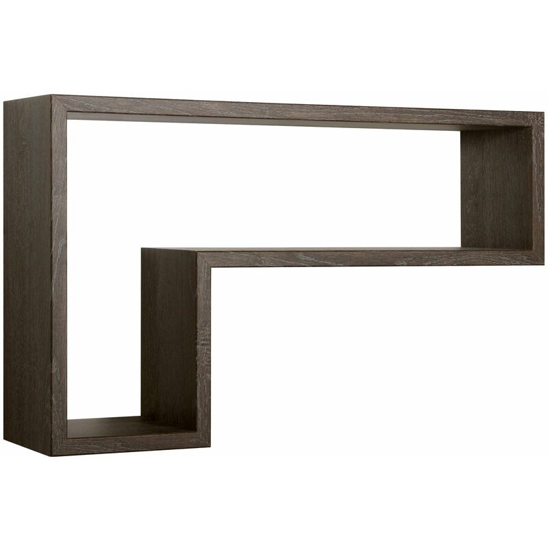 Giordanoshop - Mensola da Parete a Forma di l 61x37x15,5 cm in Fibra di Legno Lettera Rovere Scuro