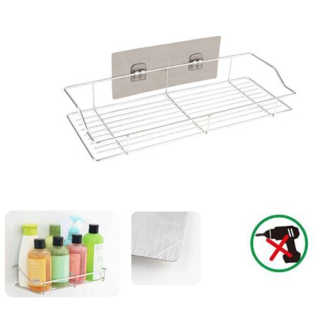 MENSOLA DA PARETE ADESIVA SCAFFALE ORGANIZER PORTAOGGETTI BAGNO CUCINA 03487