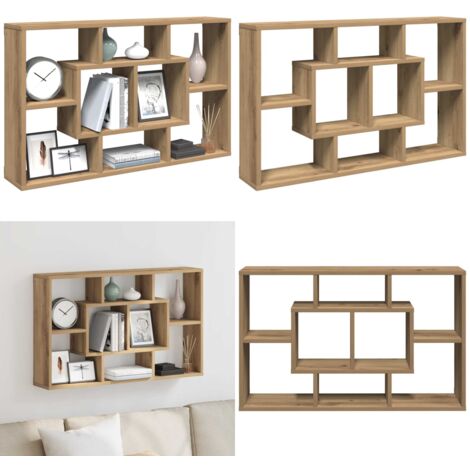 Mensola da parete artigianale in rovere 85x16x52,5 cm in legno ingegnerizzato - Archiviazione - Decorazione