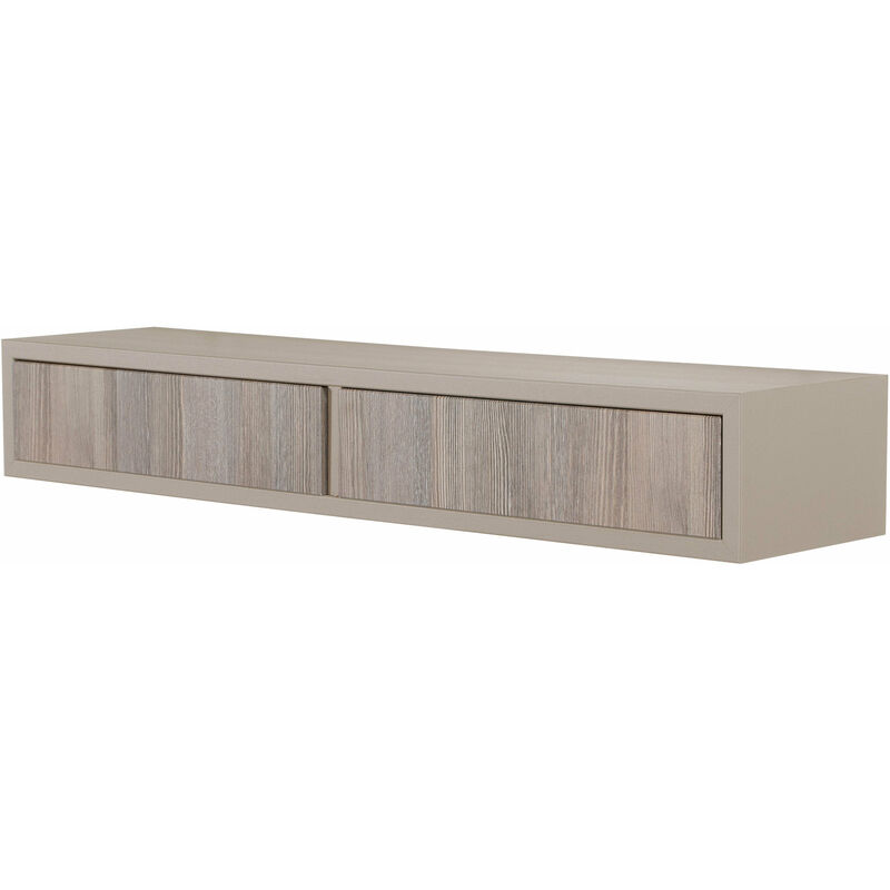 Giordanoshop - Mensola da Parete con 2 Cassetti 88,2x13,4x20 cm in Fibra di Legno Domino Marrone e Rovere Moka