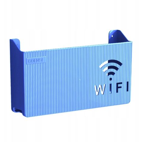 Mensola da parete con interruttore per router Wi-Fi blu