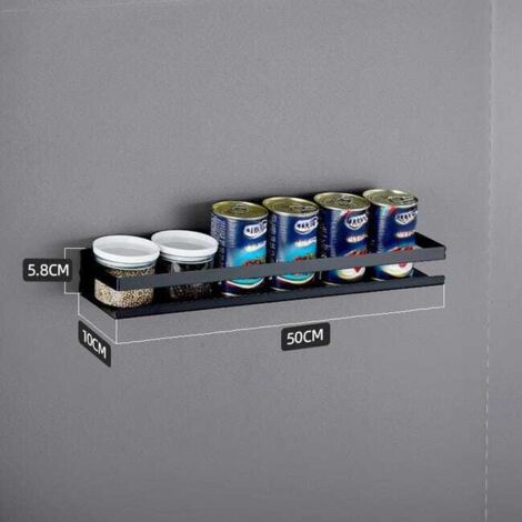 Mensola da parete in acciaio inox 304 per cucina e bagno, pratico supporto per spezie, utensili e accessori, nero 50105,8 cm