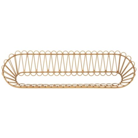 Mensola da parete in metallo e rattan stile boho chic Panama