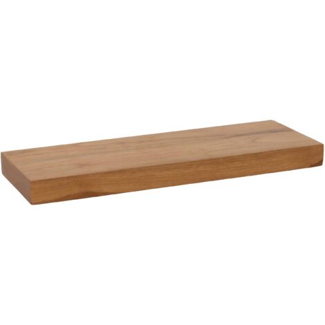 Mensola da parete in teak HHG-505, mensola da bagno pensile legno teak di qualità B (durame, 20-30 anni), 3x41x14cm