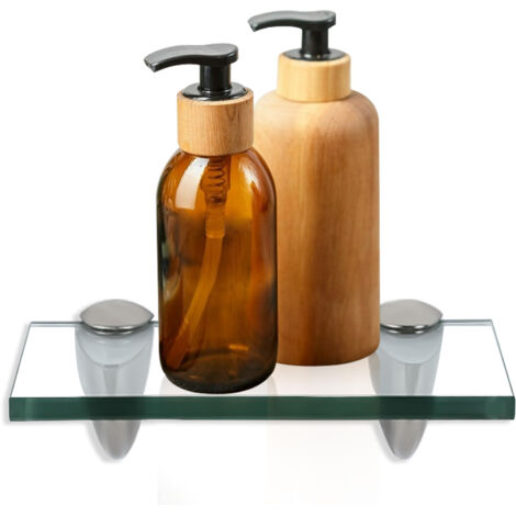 Mensola da parete in vetro 20 x 10 cm x 8 mm Trasparente Per cucine e bagni